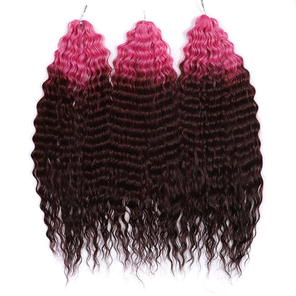 Ariel Hair Synthetic Twist Crochet Curly Hair 24 Inch Water Wave Braid Hair Ombre Blonde Brown Deep Wave Braiding Hair Extension