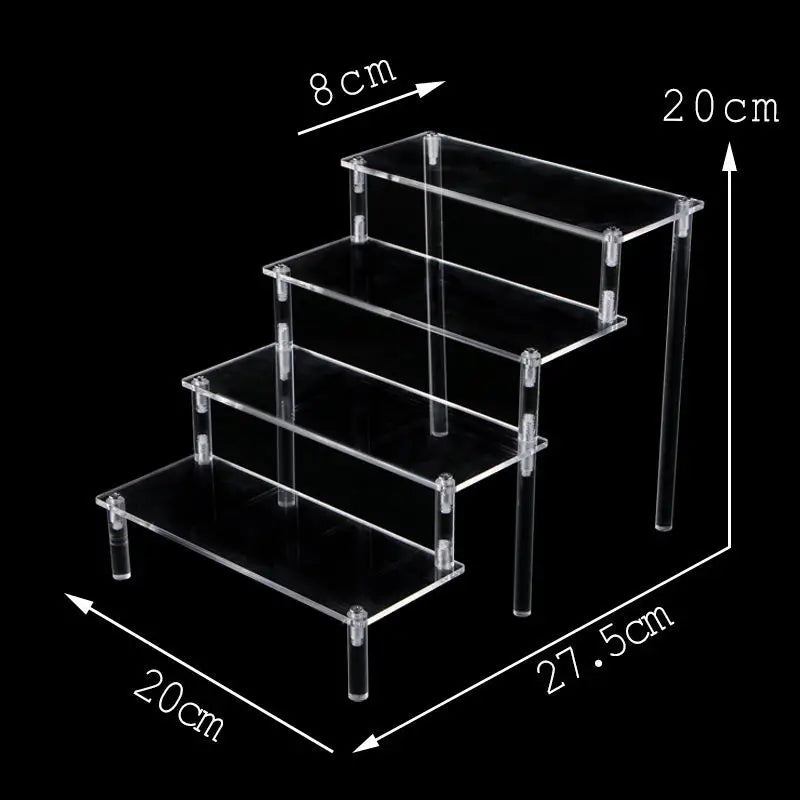 Acrylic Risers for Display 2-5 Tier Acrylic Display Stand Perfume ,Clear Cupcake Stand Holder for Figures Dessert Doll Shelves