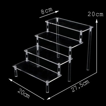 Acrylic Risers for Display 2-5 Tier Acrylic Display Stand Perfume ,Clear Cupcake Stand Holder for Figures Dessert Doll Shelves