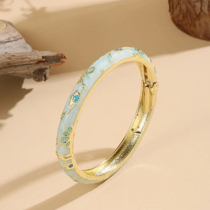 Luxury 2/1 Pcs Flower Bracelet For Women Vintage Bohemian Cloisonne Women's Bangles Jewelry Gifts