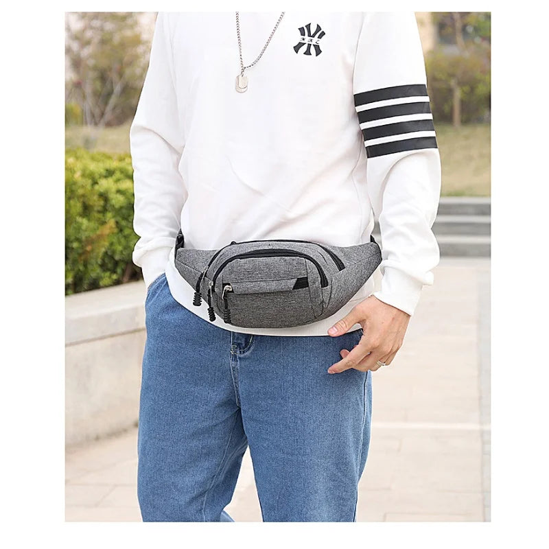 Men's and women's diagonal chest bags, simple and casual waist bags, splash-proof and wear-resistant for construction sites