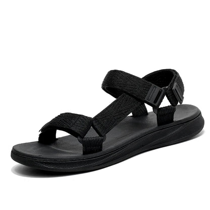 Black Men's Outdoor Casual Arch Support Sandals Anti-Slip Breathable Beach Holiday Sports Sandals for Summer Walking Size 40-45