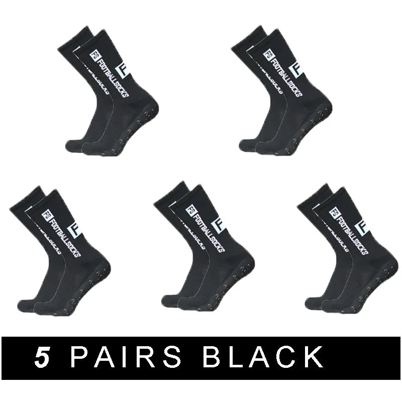3/1Pair New Style FS Football Socks Round Silicone Suction Cup Grip Anti Slip Soccer Socks Sports Men Women Baseball Rugby Socks