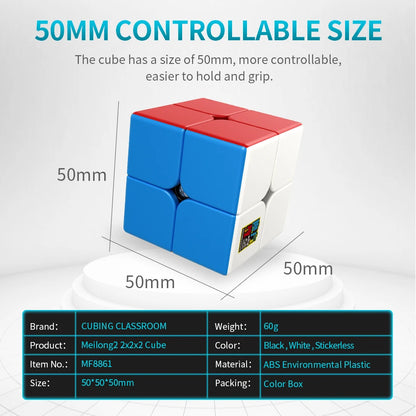 [ECube]MoYu Meilong 2 2x2x2 Magic Neo Cube Meilong Stickerless Speed Cube Puzzle Children Gift Adult Educational Toys