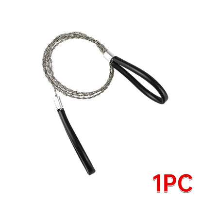 1PC portable stainless steel wire saw with finger handle, Pocket Manual chain saw for outdoor camping hiking survival