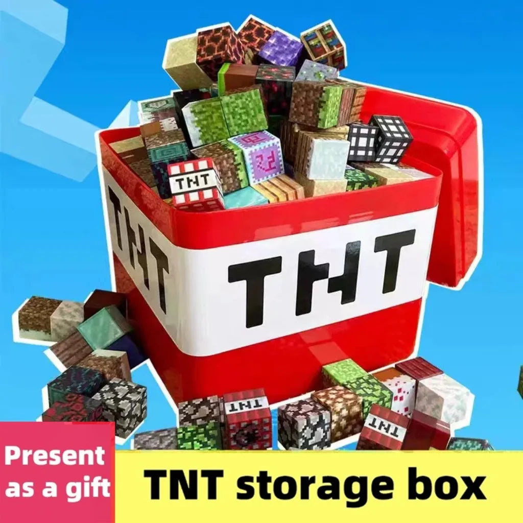 Magnetic Building Blocks Toy Storage Box Set Can Place Figures Magnet Cube Construction Brick Toys Gift for Boys Girls Children