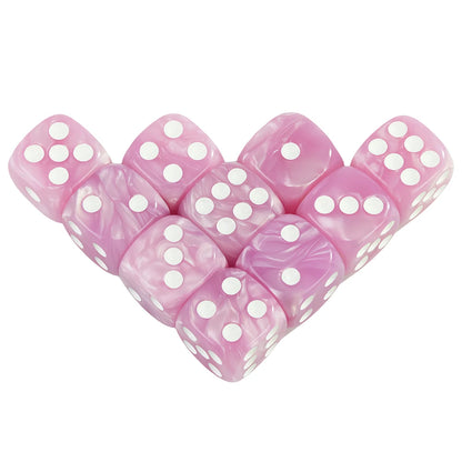 16MM Round Corner Game Dice Set 6-Sided Marble Acrylic Dices for  Tabletop Game Gambling Entertainment Party