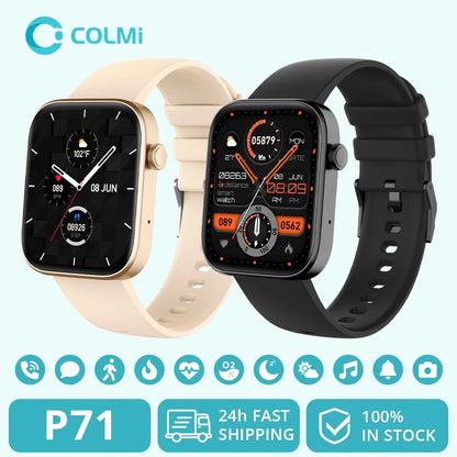 COLMI P71 Sprachanrufe Smartwatch Männer Gesundheitsüberwachung IP68 Wasserdicht Smart Notifications Sprachassistent Smart Watch Frauen 