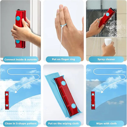 Double Sided Glass Brush Magnetic Glass Wipe Household Double-layer Hollow Glass High-rise Window Artifact Cleaning Tools 3-30mm