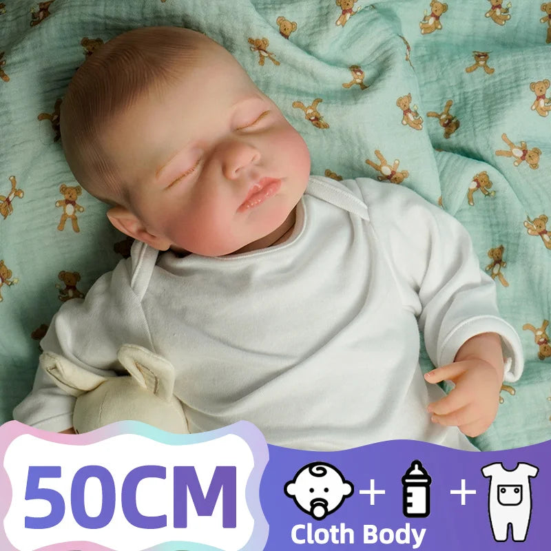 JOYORA Full Body Closed Eye Doll Newborn Baby Doll Lifelike Birthday Gift Children's Toy Christmas Gift Art Collection Doll