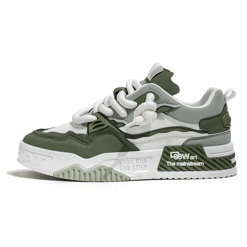 Men's Trendy Skate Shoes, Comfy Non Slip Casual Lace Up Sneakers For Men's Outdoor Activities