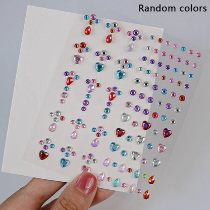 1Pcs Face Diamond Gem Sticker 5D Colorful Rhinestone Tattoo Eyeshadow Stickers fo Festival Nail Body Makeup Bling Jewel DIY Deco