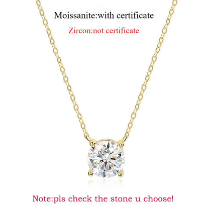 Smyoue 1-5CT Rose Gold Color Moissanite Necklace for Women D Color Sparkling Classic Lab Diamon Pendant Sterling Silver 925 100%