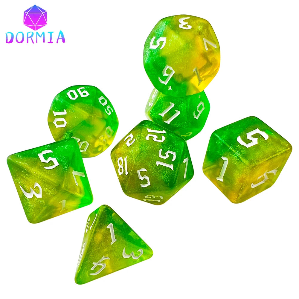 Dice Games TRPG DND Dice Set Most POP Multi Colours Amazing Retro Font Style And Pattern For Souvenirst Entertainment Board Game