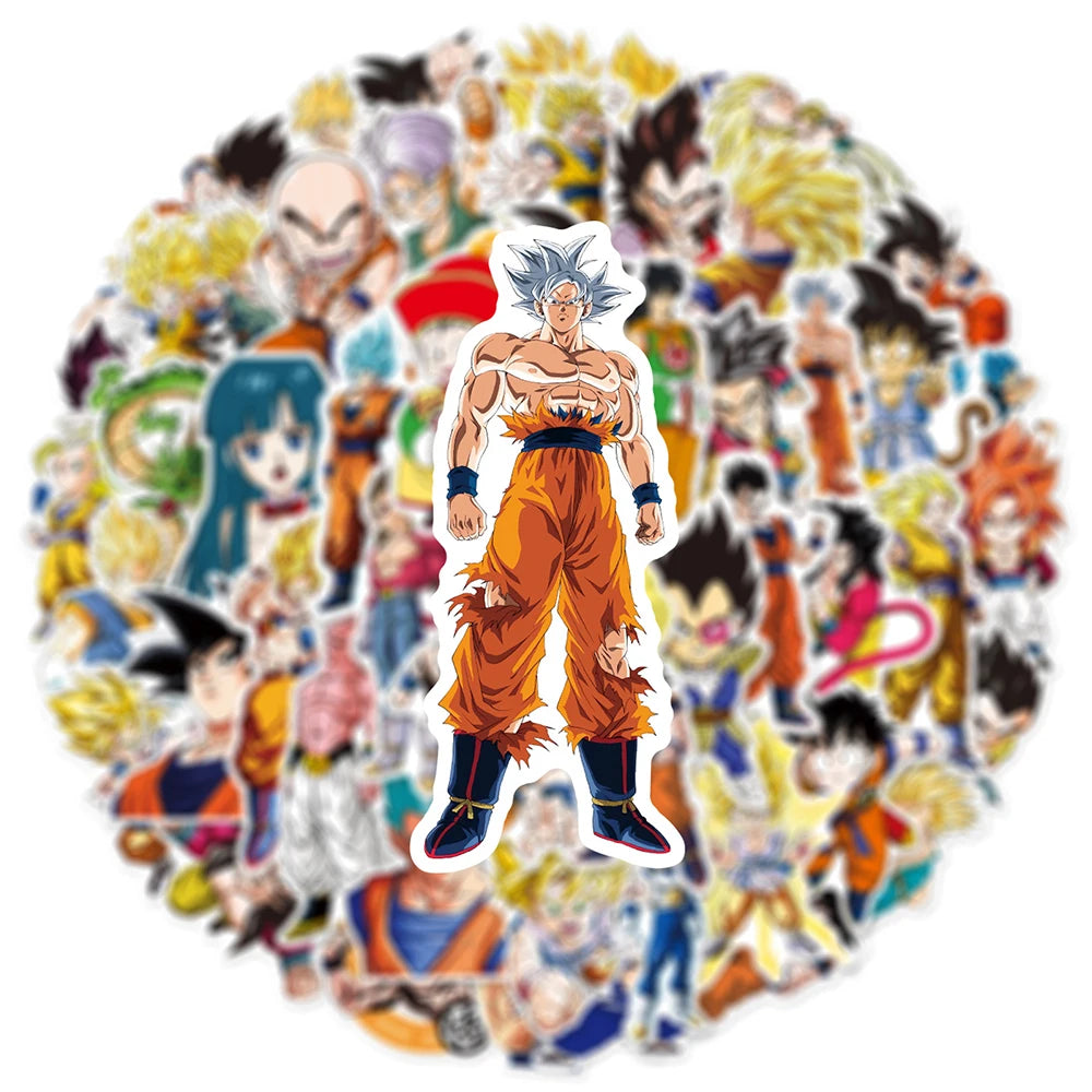 10/30/50pcs Classic Japan Anime Dragon Ball Stickers Kids Decals Toy DIY Laptop Water Bottle Phone Cool Cartoon Son Goku Sticker