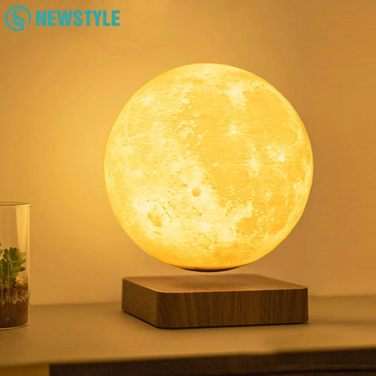 Novelty Levitating Moon Night Light 360¡ã Rotation Magnetic Floating Moon Lamp With 3 Colors  For for Home Office Desk Decor