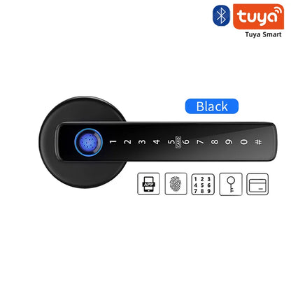 XSDTS M5 Tuya BLE Fingerprint Door Lock Digital Electronic Lock with Password/Key/IC Card/ Smartlife/ Tuya APP Unlock