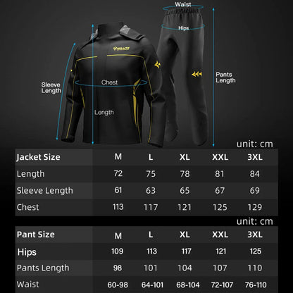 SULAITE Rain Suit Motorcycle Rain Gear Suit for Men & Women Jackets & Pants Reflective Waterproof Breathable Rainsuit