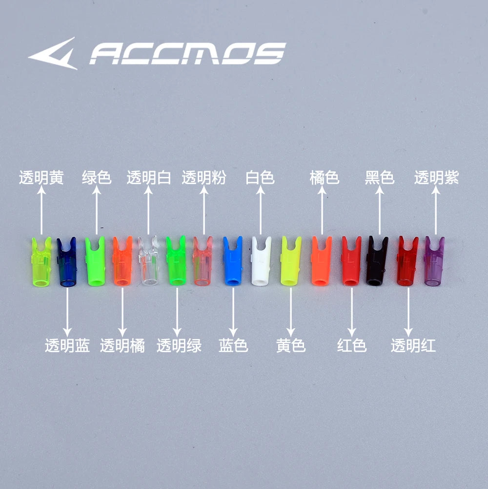 50pcs Archery ID3.2/4.2/6.2/5.2/8mm Arrow Aluminum Pin or Plastic L Nock Carbon Arrow Shaft Compound Bow Fiber Hunting Shooting