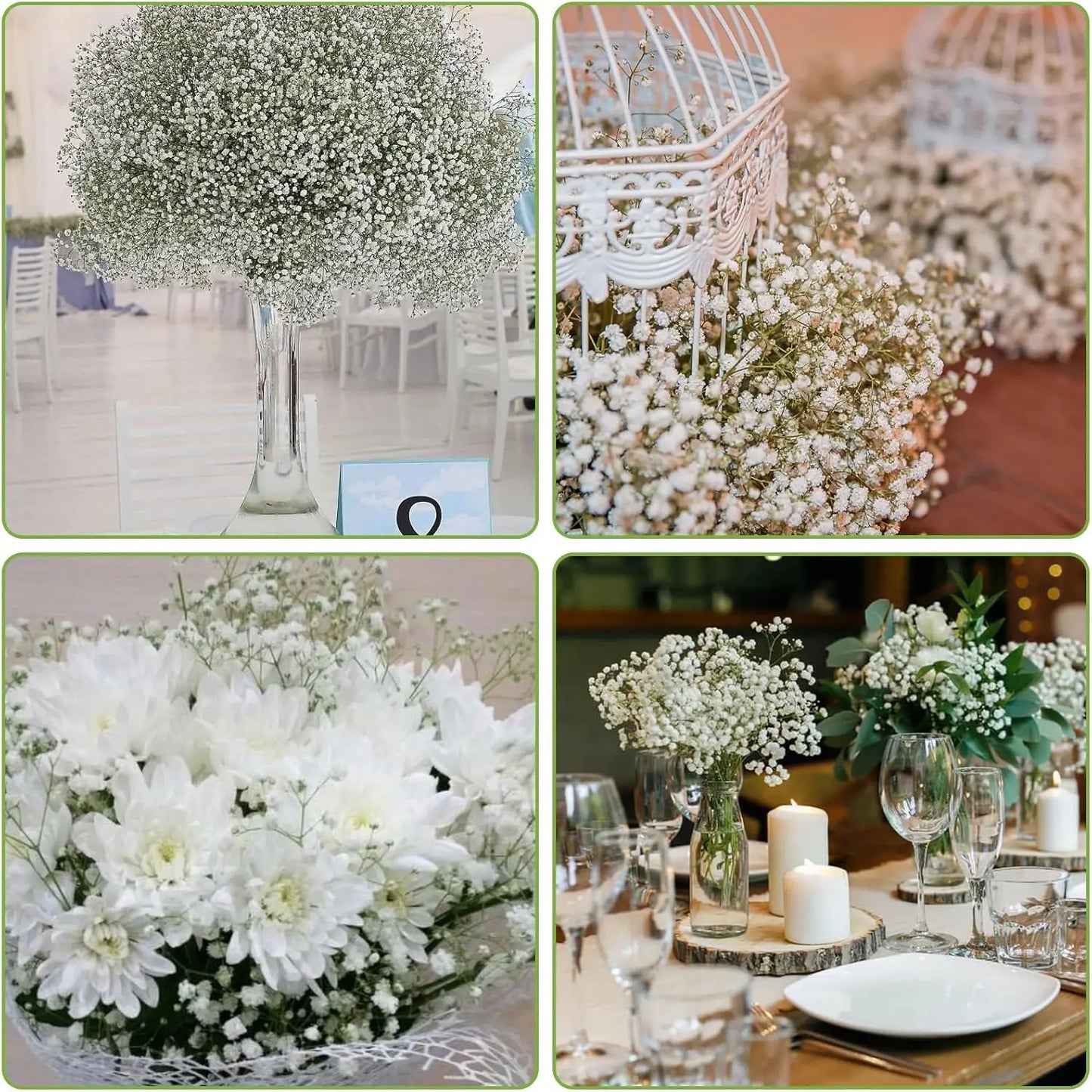 Artificial Plastics Flower Gypsophila Outdoor Garden Party Courtyard Home Vases Table Wedding Bridal Bouquet DIY Gifts Accessory