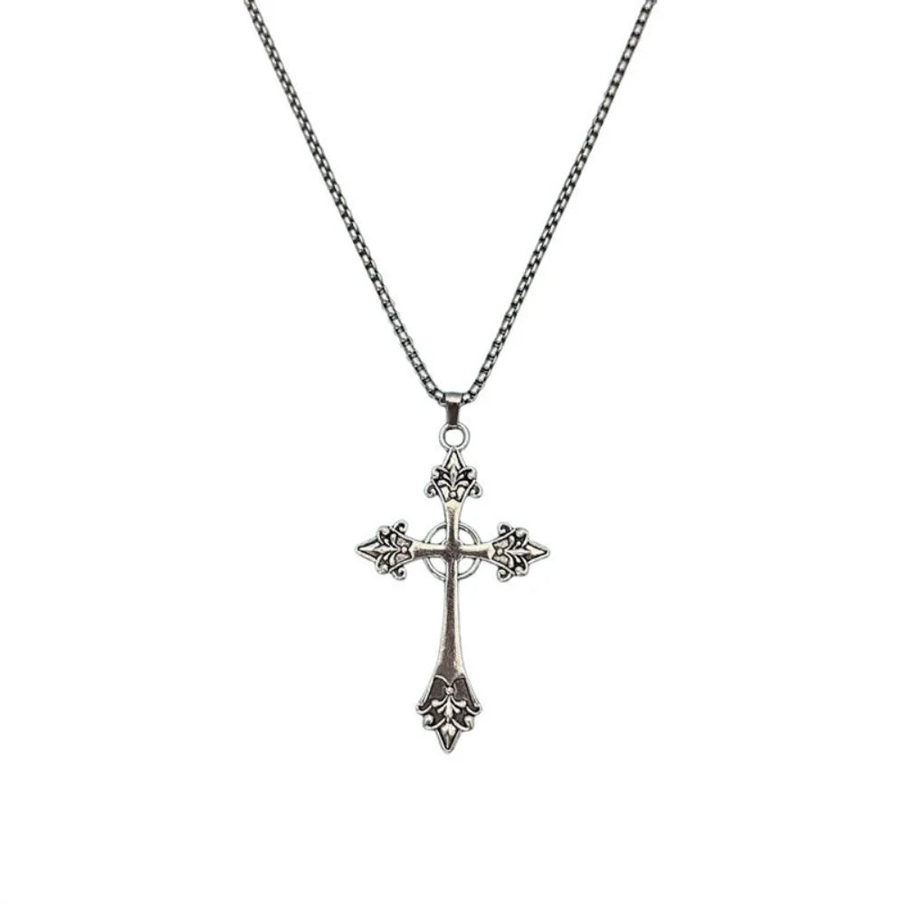 Summer Black Rhinestone Cross Jesus Pendant Choker Necklace for Women Punk Vintage Double Layers Chain 2025 Neck Boho Jewelry