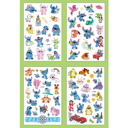 4Pcs/set Tattoo stickers Disney Stitch Princess Sofia Unicorn Frozen Action Cars Cartoon Sticker For Birthday Party Gift