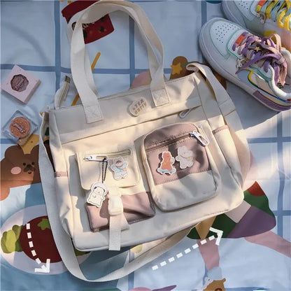 Wasserdichte Canvas Damen Handtaschen Umhängetasche Nylon Damen Messenger Bag Oxford Crossbody Taschen Tote Büchertaschen für Mädchen Schulranzen 