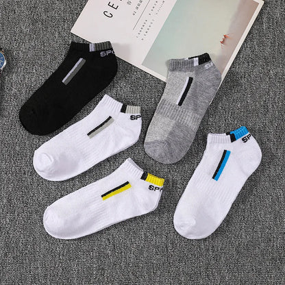 5 pairs of running men's socks, breathable, professional sports, sweat-absorbent, casual and comfortable socks