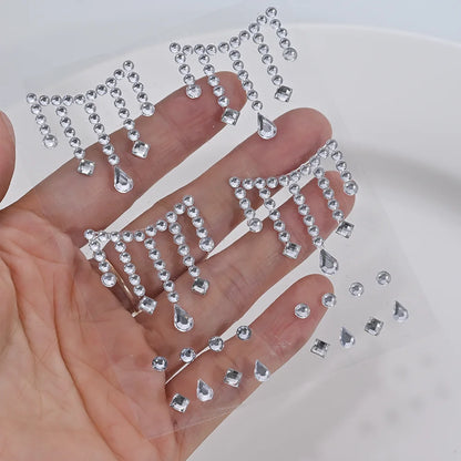 1Pcs 3D Hollow Star/Heart Face Gem Tattoos Stickers Self-Adhesive Crystal Jewelry Tattoo DIY Eye/Body Makeup Decor Rhinestones *