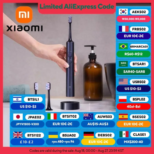XIAOMI MIJIA T700 Sonic Electric Toothbrush Ultrasonic Vibration Teeth Whitening Oral Clean Brush Smart APP Electric Tooth Brush