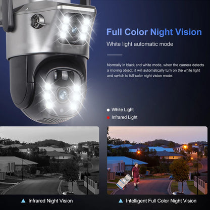 4G / WiFi Solar Camera Dual Lenses Outdoor 8MP 4K Low Power Battery IP Camera PIR Night Vision V380 Pro CCTV Security Protection