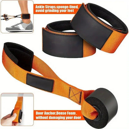 Resistance strap with handle: used for muscle training, strength building, body shaping, yoga, home fitness equipment - natural