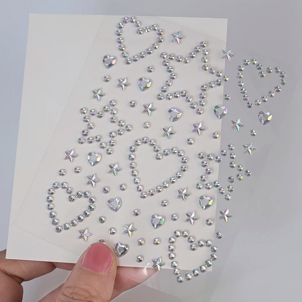 1Pcs Face Diamond Gem Sticker 5D Colorful Rhinestone Tattoo Eyeshadow Stickers fo Festival Nail Body Makeup Bling Jewel DIY Deco