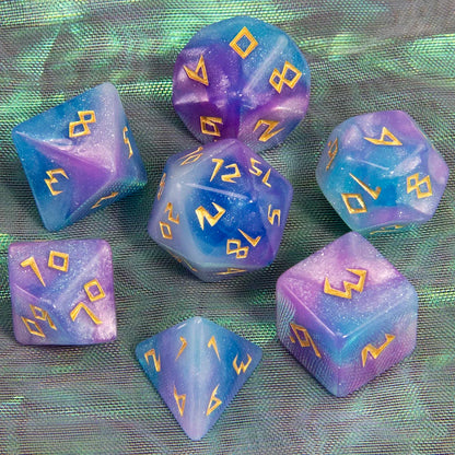 DND Polyhedral Dice Set - 7 Pieces Acrylic Mixed Colour Glitter Games Dice  for Souvenirst Entertainment RPG Board Game