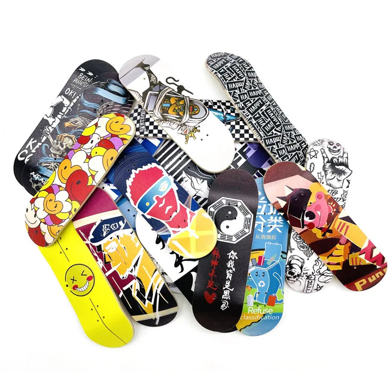 Creative Mini Finger Skateboard Fingerboard Colourful Skatepark Maple Double Rocker Sport Bearings and Palm Slide Board