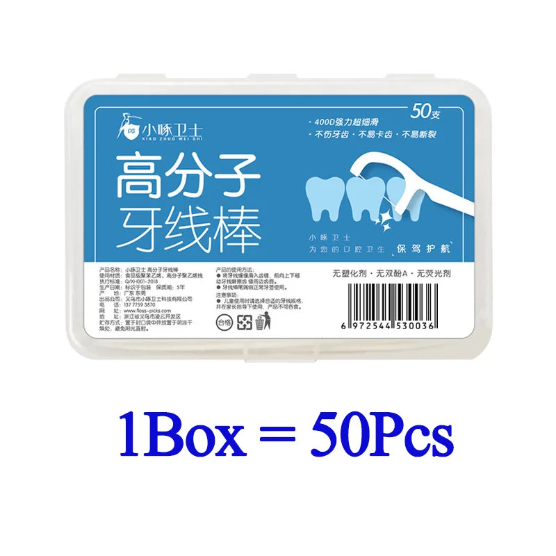 50-1000pcs Portable Dental Floss Pick Bow Shaped Super Thin Dental Floss Clean Between Teeth Interdental Brush Oral Hygiene Care