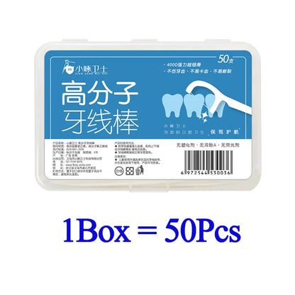 50-1000pcs Portable Dental Floss Pick Bow Shaped Super Thin Dental Floss Clean Between Teeth Interdental Brush Oral Hygiene Care