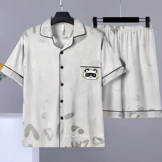 Men's Summer Spwear Set Thin ort Sve ort Pants Oversize Cardigan Home Clothes Lightweight Breathable Comfortable Co...