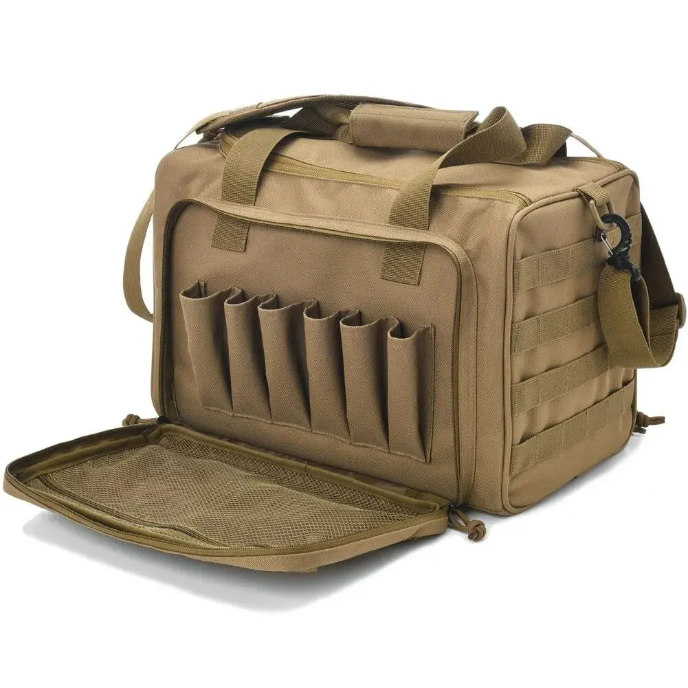Tactical Gun Range Bag Deluxe Pistol Shooting Range Duffle Bags