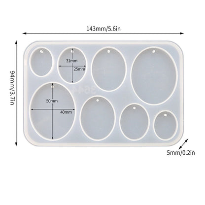 Geometric Earring Pendant Silicone Mold Round Epoxy Resin Mould For DIY Ornaments Keychain Necklace Charms Epoxy Resin Crafts