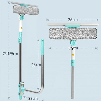 Extendable Window Glass Cleaning Household Tool High Building Retractable Pole Washing Dust Cleaner Brush Dry Wet Scraper Wiper