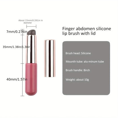 Tragbarer Lippenpinsel aus Silikon mit Abdeckung – Mini-Make-up-Applikator, einfach aufzutragen, geeignet für Lippenbalsam, Lippenstift-Hilfswerkzeug 