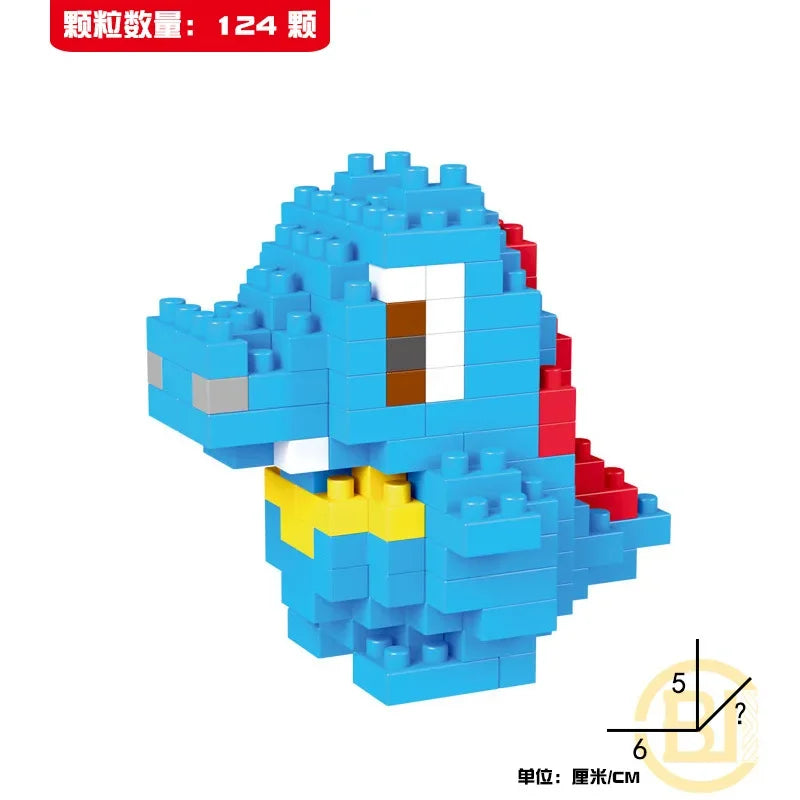 DIY Pokemon Blöcke Kleine Cartoon Mini Baustein Pikachu Charizard Eevee Mewtwo Anime Montieren Action Modell Puppen Spielzeug 