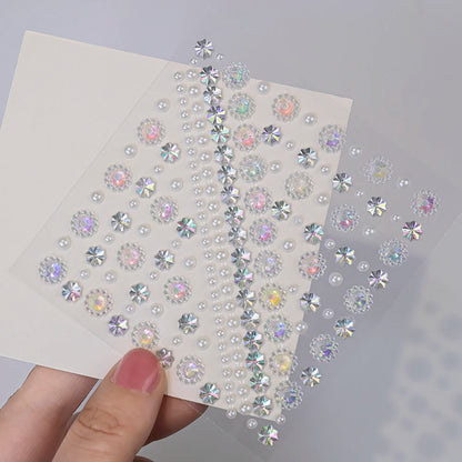 1Pcs Face Diamond Gem Sticker 5D Colorful Rhinestone Tattoo Eyeshadow Stickers fo Festival Nail Body Makeup Bling Jewel DIY Deco