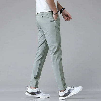 2024 Spring Summer Ultra-thin Men's Stretch Slim Straight Casual Pants High Quality Fashion Breathable Golf Sports Trousers