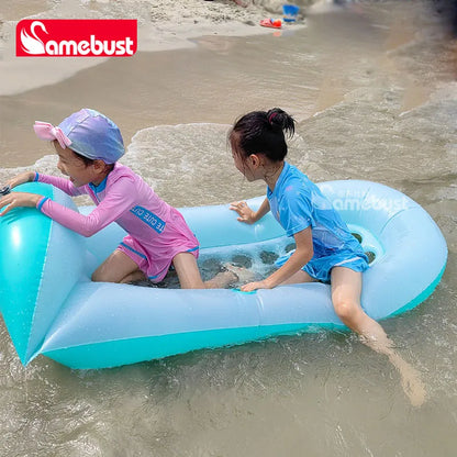 Camebust Inflatable Floating Row Swimming Pool Mattress Pool Mat Floats Raft Lounge with Cup holder