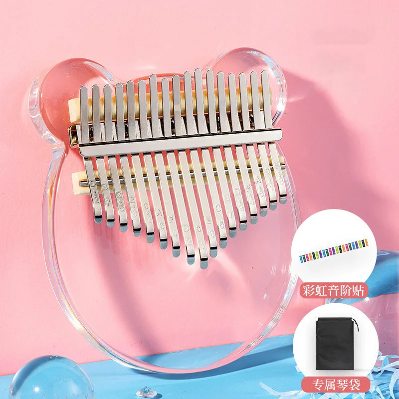HLURU Kalimba 17 21 Key Thumb Piano Crystal Acrylic Kalimba 17 21 Key Finger Piano For Beginners And Child Keyboard Instrument