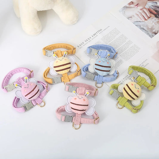 Pet chest and back lightweight cat chest and back fashionable cute little bee chest and back dog out door traction rope
