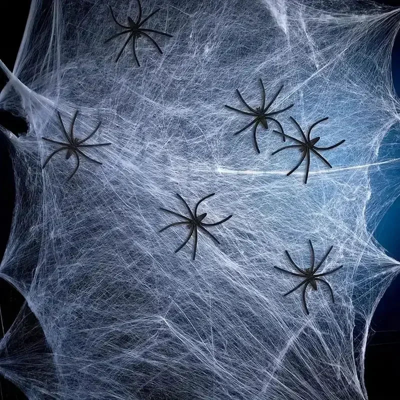 Halloween Decoration Spider Cotton Thread Spider Web Party Props Haunted House Artificial Spider Web Home Scary Party Decora