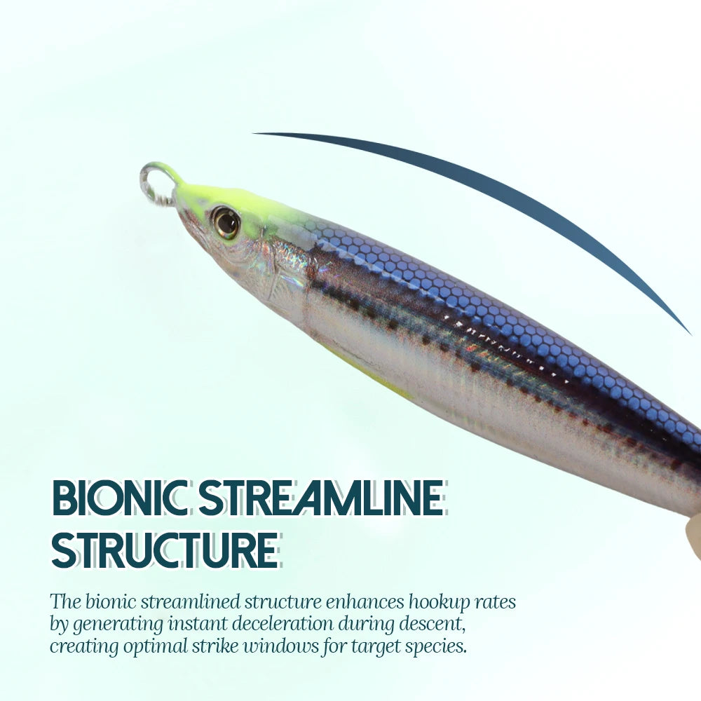 TOLU 2024 NEW 3D Printed Fast Sinking Metal Jig Lure 20g-130g With Spool Saltwater Shore Casting Fishing Lure Vertical Metal Jig